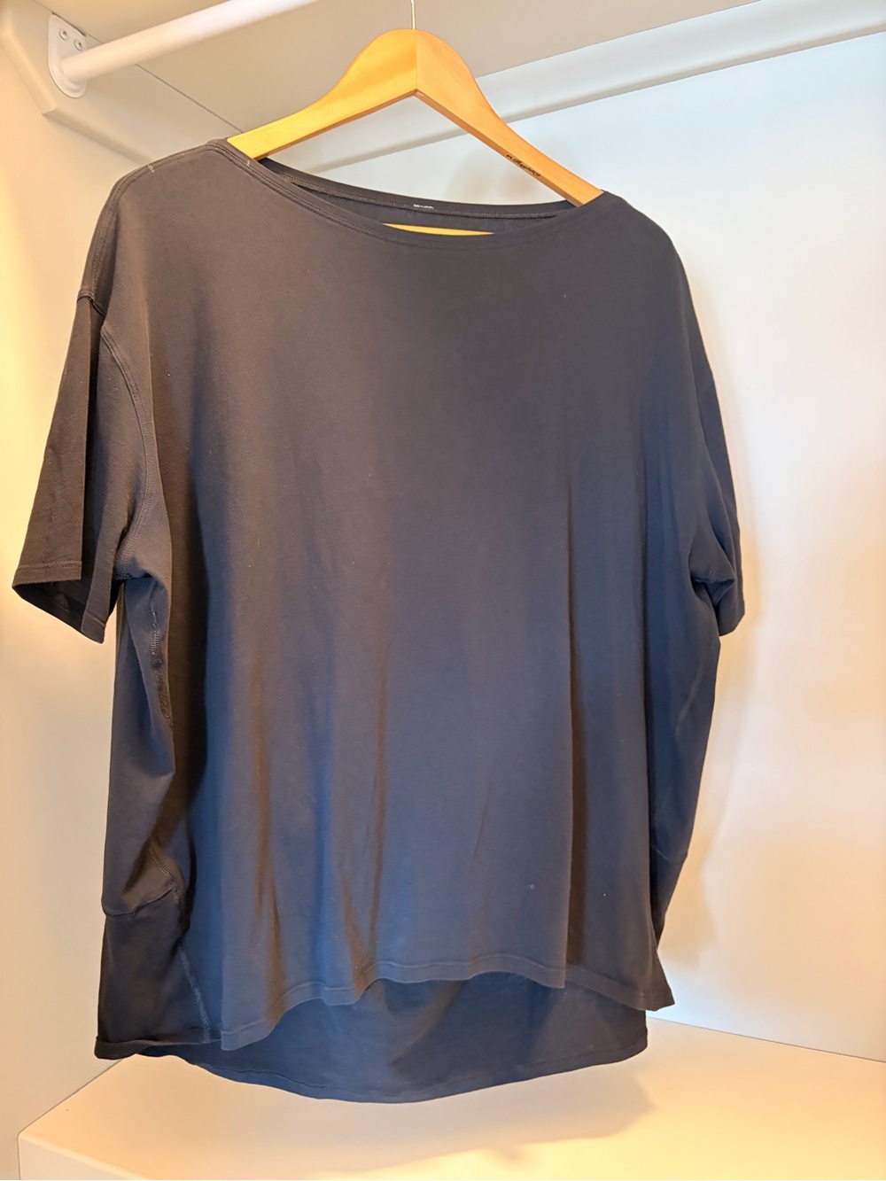 lululemon athletica oversized black boat neck tee